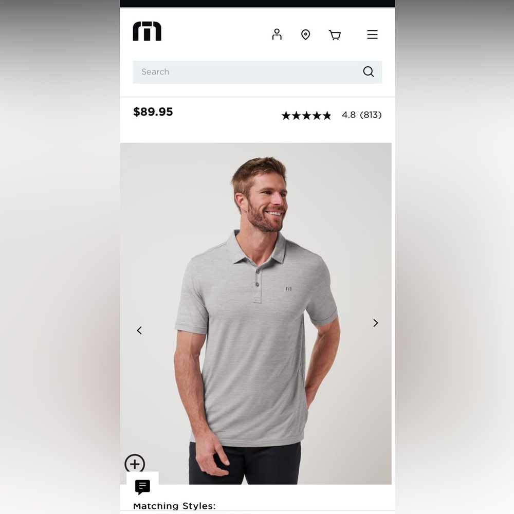 Gray Travis Mathew Polo Shirt with Classic Collar and Soft Fabric